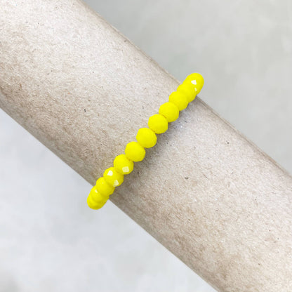 Gloria// Opaque Yellow Crystal Beaded Bracelet