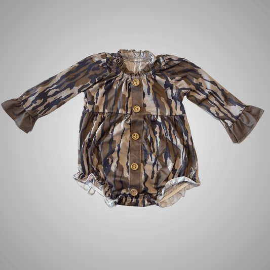 WOODED CAMO ROMPER