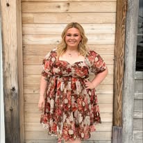 (PLUS SIZE) FLORAL PUFF SLEEVE DRESS