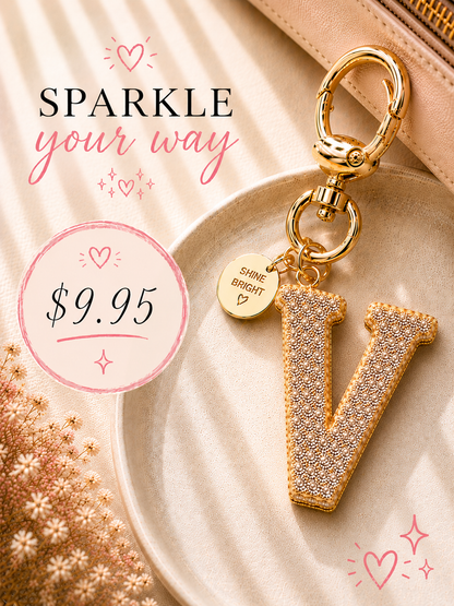 Sparkling Initial Keychain