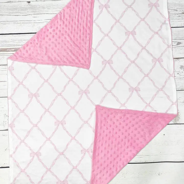 Baby Girl Pink Bow Print Blanket