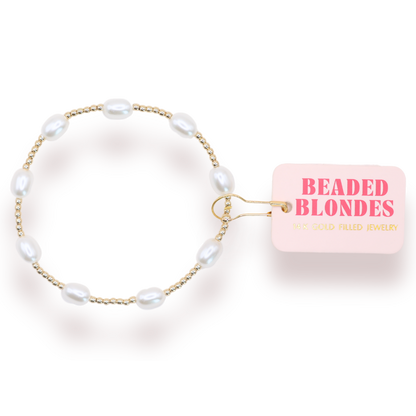 Dainty Ellie Pearl Bracelet in Gold