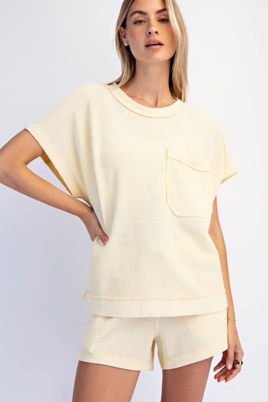 Oversized Mineral Washed Honeycomb Tee