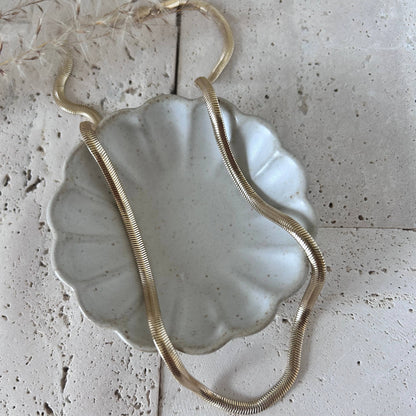 Snake chain herringbone link necklace gold filled 