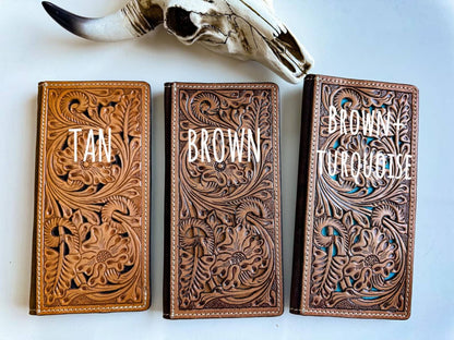 Western Genuine Tooled Leather Bi-Fold Wallet 