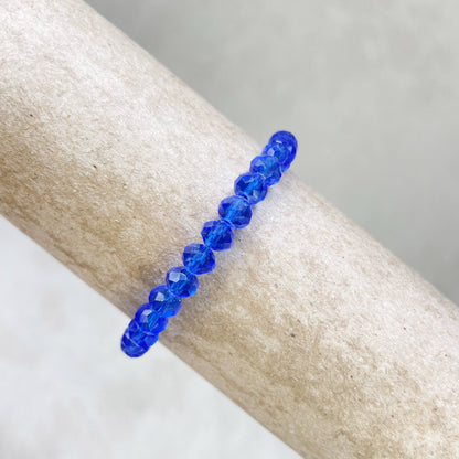 Gloria// Translucent Cobalt Crystal Beaded Bracelet