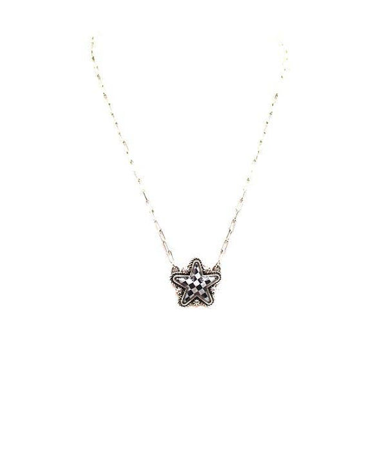 Checkered Star Necklace