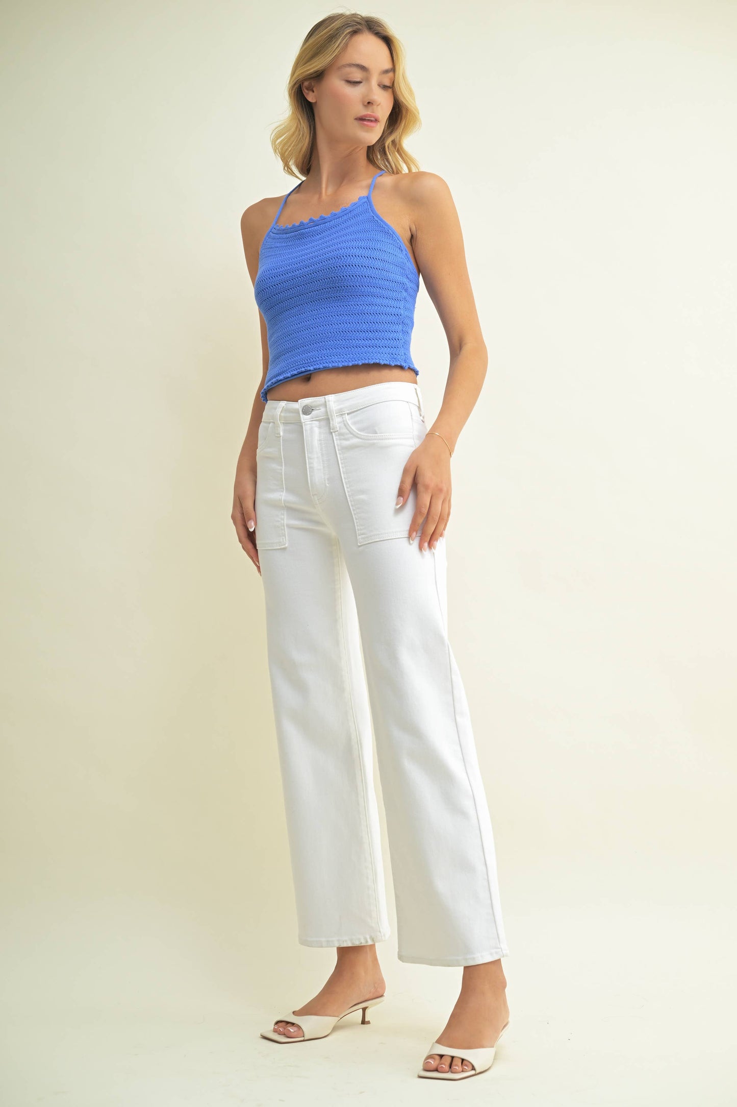 White Utility Pocket Relaxed Jean