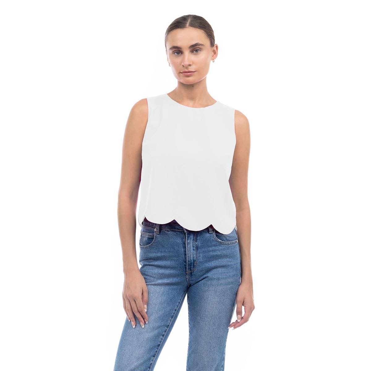 Scalloped Hem Top
