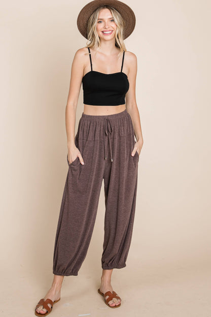 Plus Size Solid Knit Jogger Pants