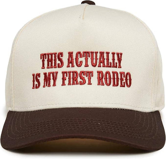 2-Tone Cap - This Actually is My First Rodeo - Black/Beige