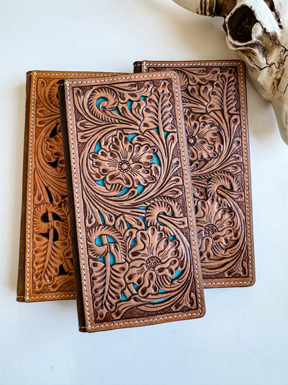 Western Genuine Tooled Leather Bi-Fold Wallet 