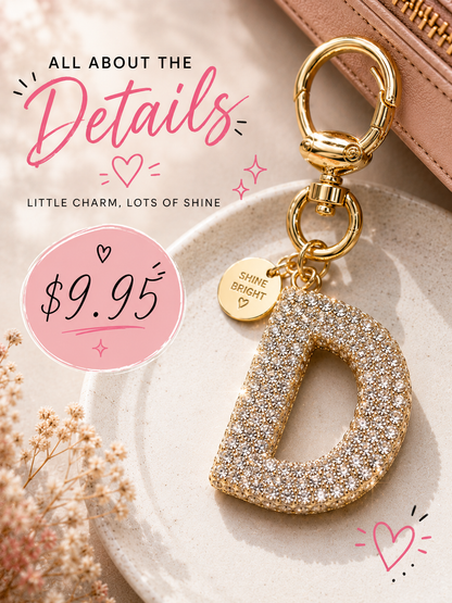 Sparkling Initial Keychain