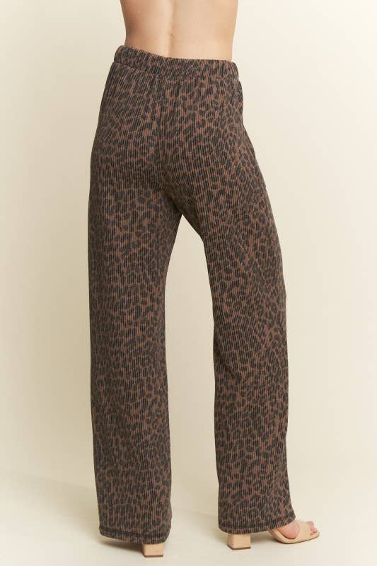 Wide Leg Animal Urban Rib Pants