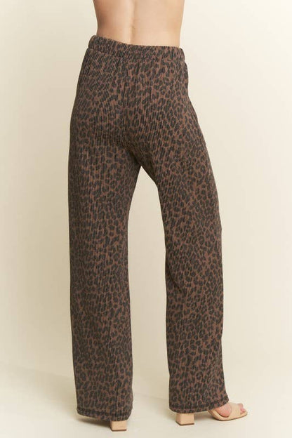 Wide Leg Animal Urban Rib Pants