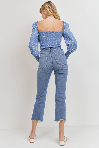 High Rise Straight with Hem Detail