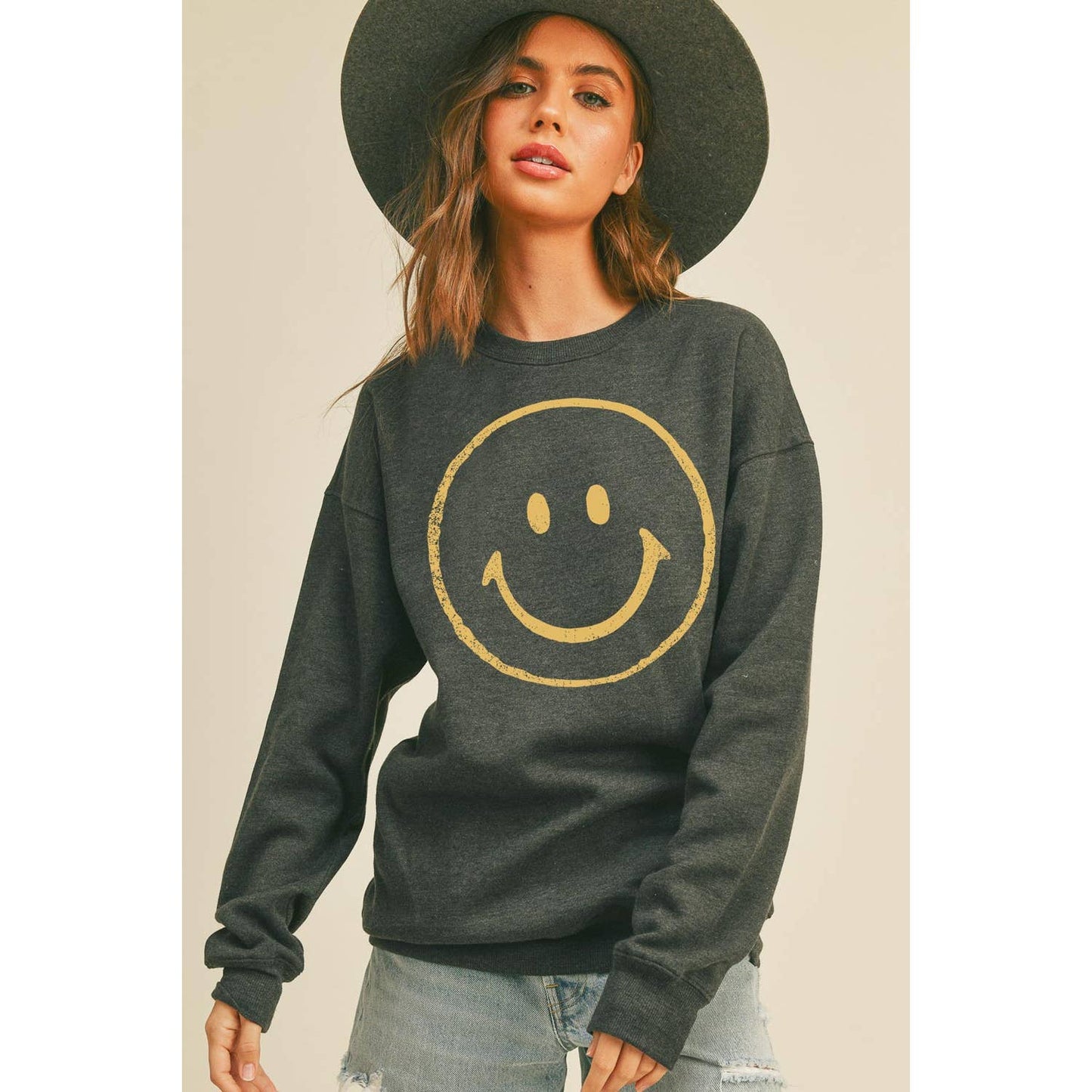 Smile Happy Face Graphic Sweatshirt