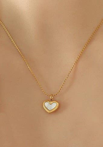 18K STAINLESS STEEL TARNISH FREE HEART NECKLACE