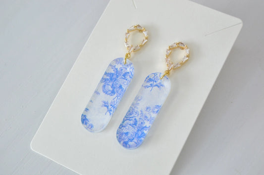 Blue Chinoiserie Earrings