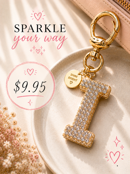Sparkling Initial Keychain