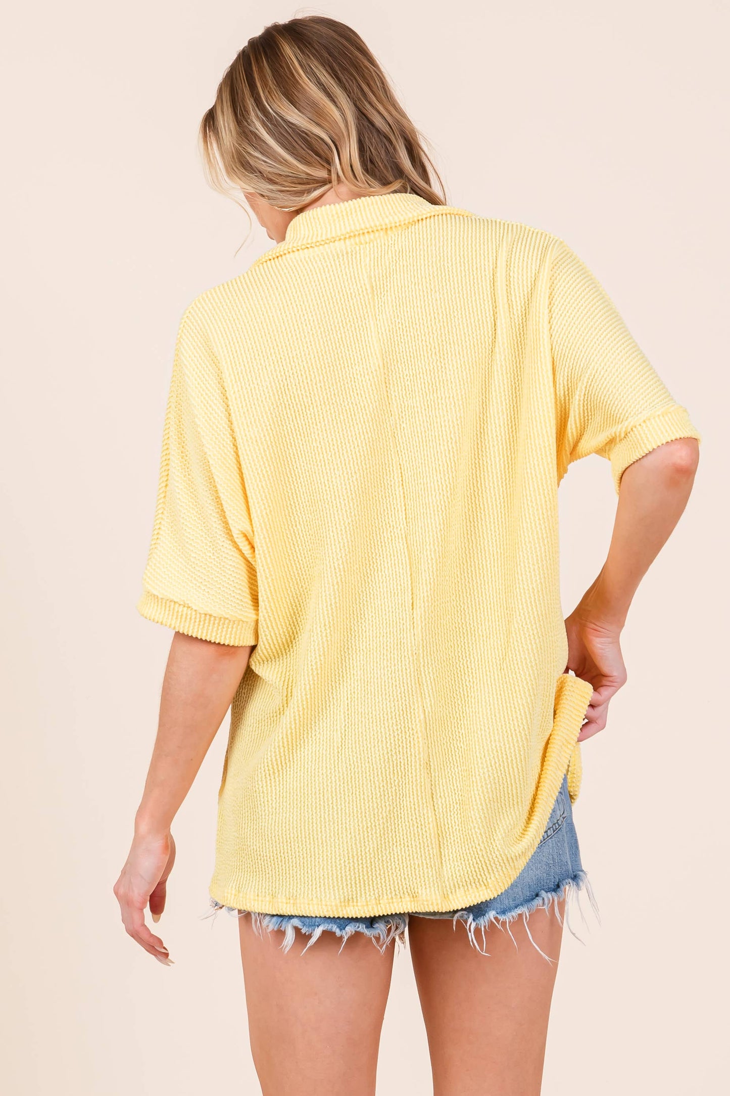RIBBED COLLAR TOP