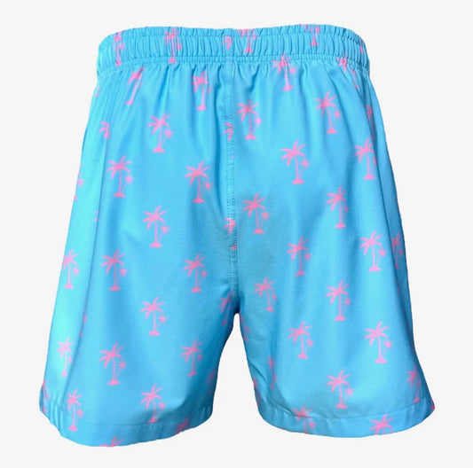 Men’s Swim Trunks Pink Palm