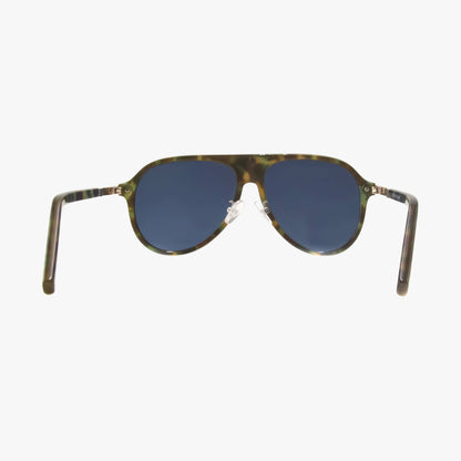 AURA GREEN TORTOISE Polarized Fashion Aviator Sunglasses