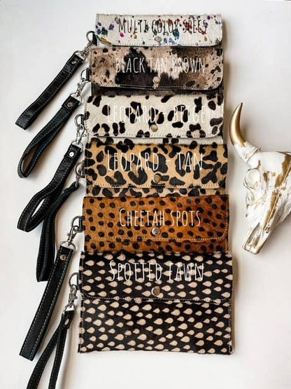 Cowhide Wristlet Wallet Western Genuine HairOn Cowhide Bag