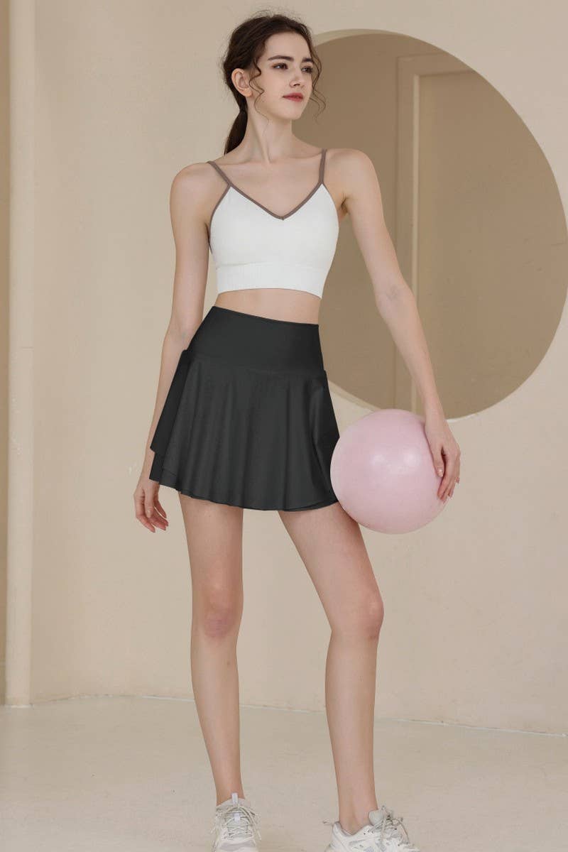 HIGH WAISTED ANTI SLIP YOGA SHORT SKIRT