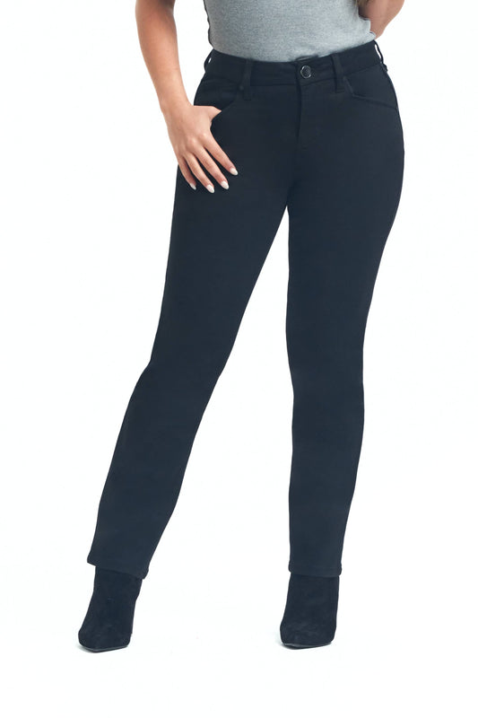 Petite 27" Better Butter Slim Straight Jean in Black