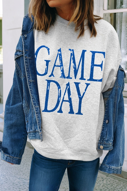 LDC GAME DAY Vintage Washed Letter Graphic Baggy Sweatshirt