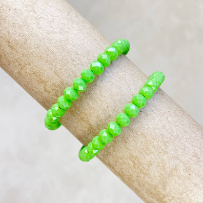 Adjustable Green Crystal Beaded Bracelet