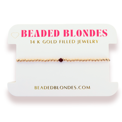 January: Garnet Birthstone Swarovski Crystal Bracelet