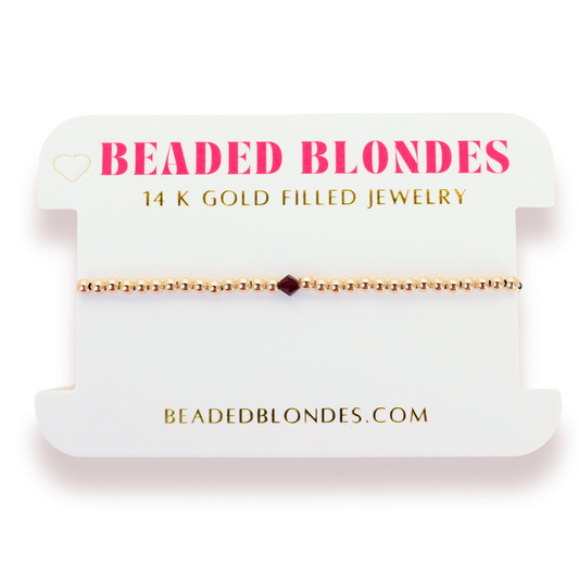 January: Garnet Birthstone Swarovski Crystal Bracelet
