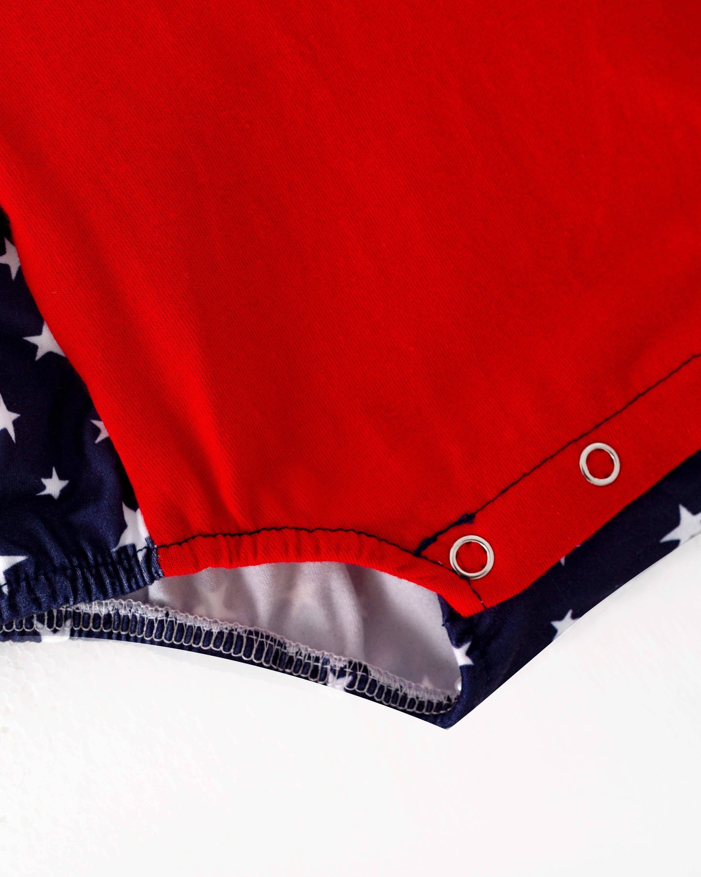 July of 4TH America Flag Star Smocked Baby Boy Romper