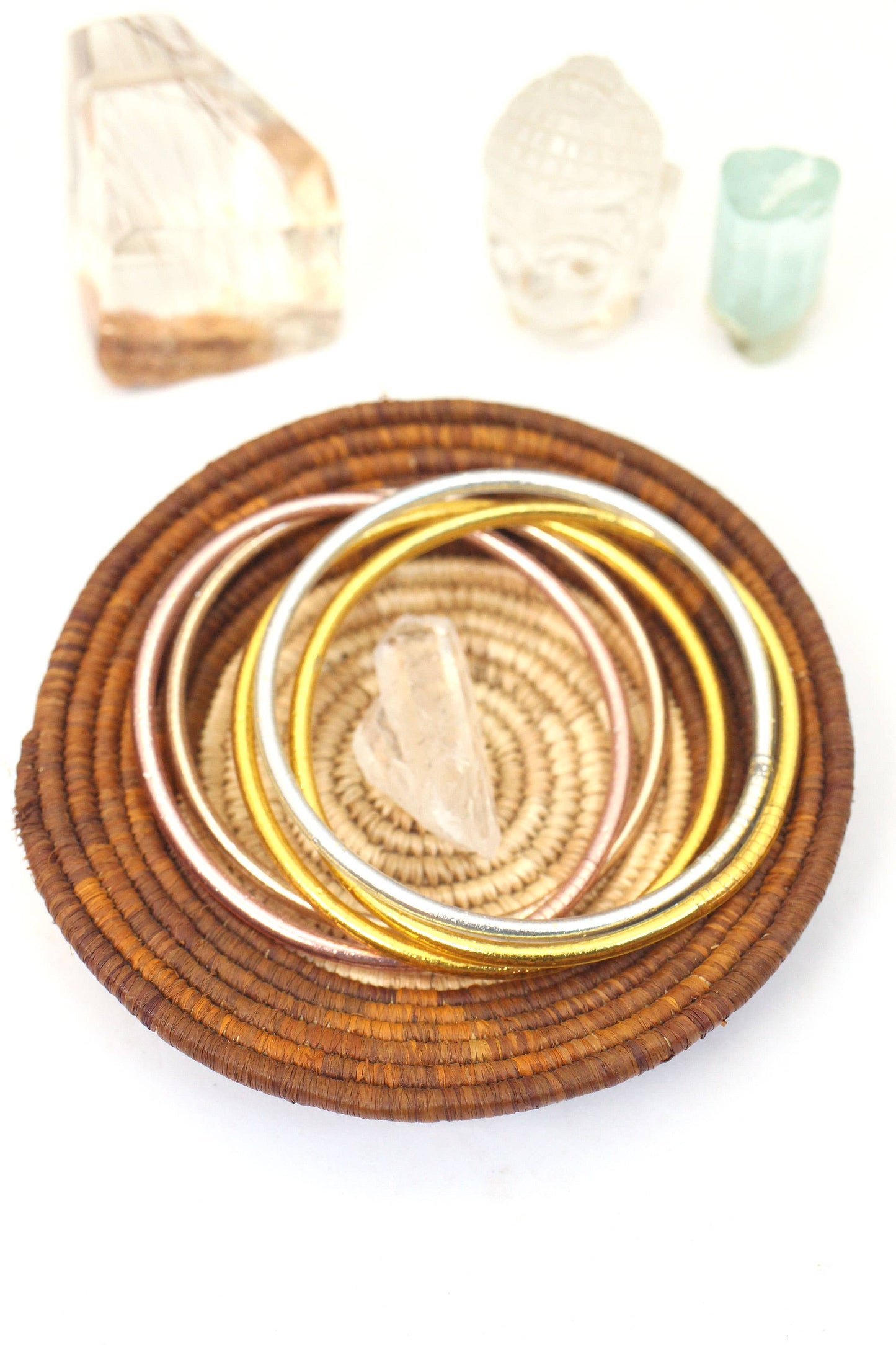 Thin Thai Buddhist Temple Bracelets, Mantra Bangle