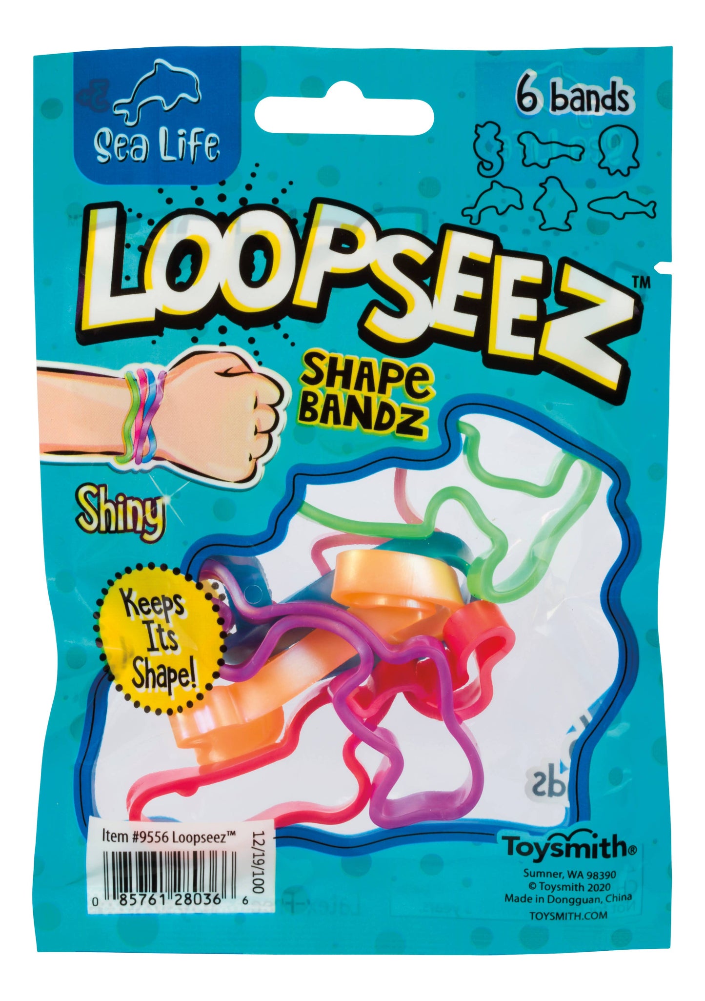 Loopseez Bands Asst 1, Wild Life, Sea Life & Glitter Shapes