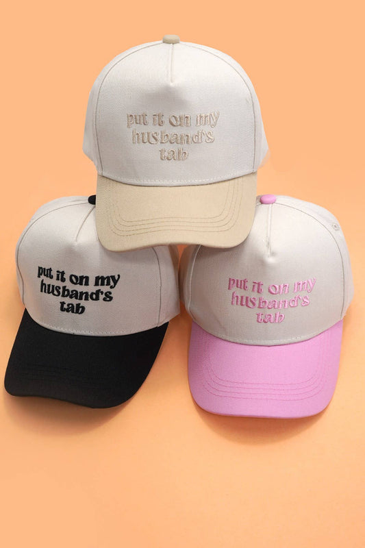 TWO TONE EMBROIDERY  WORD BASEBALL HAT CAP