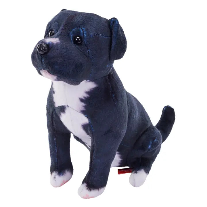 Rescue Pit Bull Black Stuffed Animal W Sound 5.5"