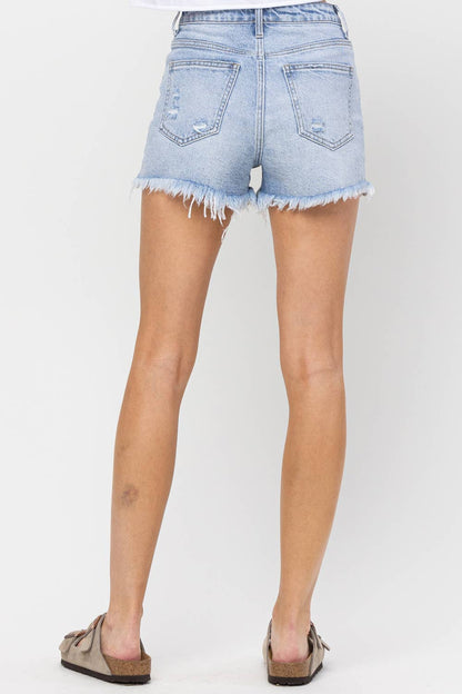High Rise Frayed Shorts