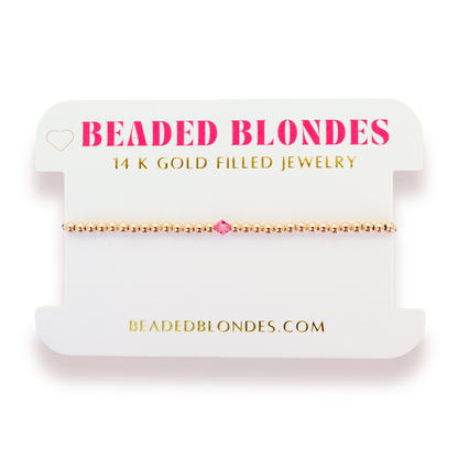 October: Rose Birthstone Swarovski Crystal Bracelet