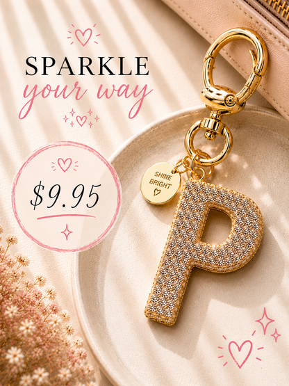 Sparkling Initial Keychain