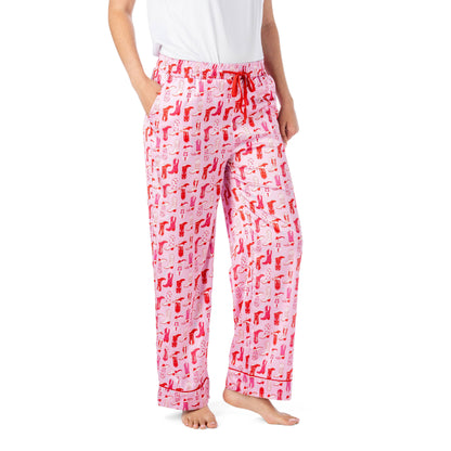 Hello Mello Boots & Bubbles Satin Pajama Pant Open Stock