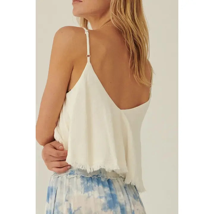 Ruffle Cami Bodysuit : Off-White