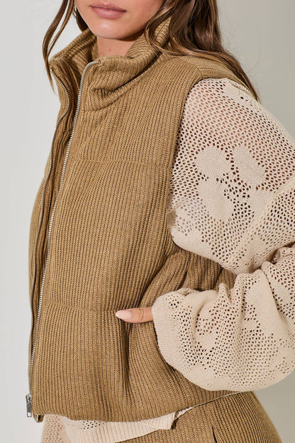 TEXTURED PUFFER VEST