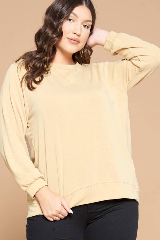 Plus Size Solid French Terry Pullover