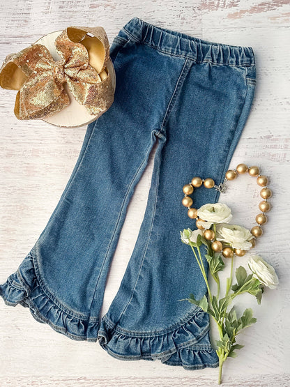 Ruffle Denim Jeans