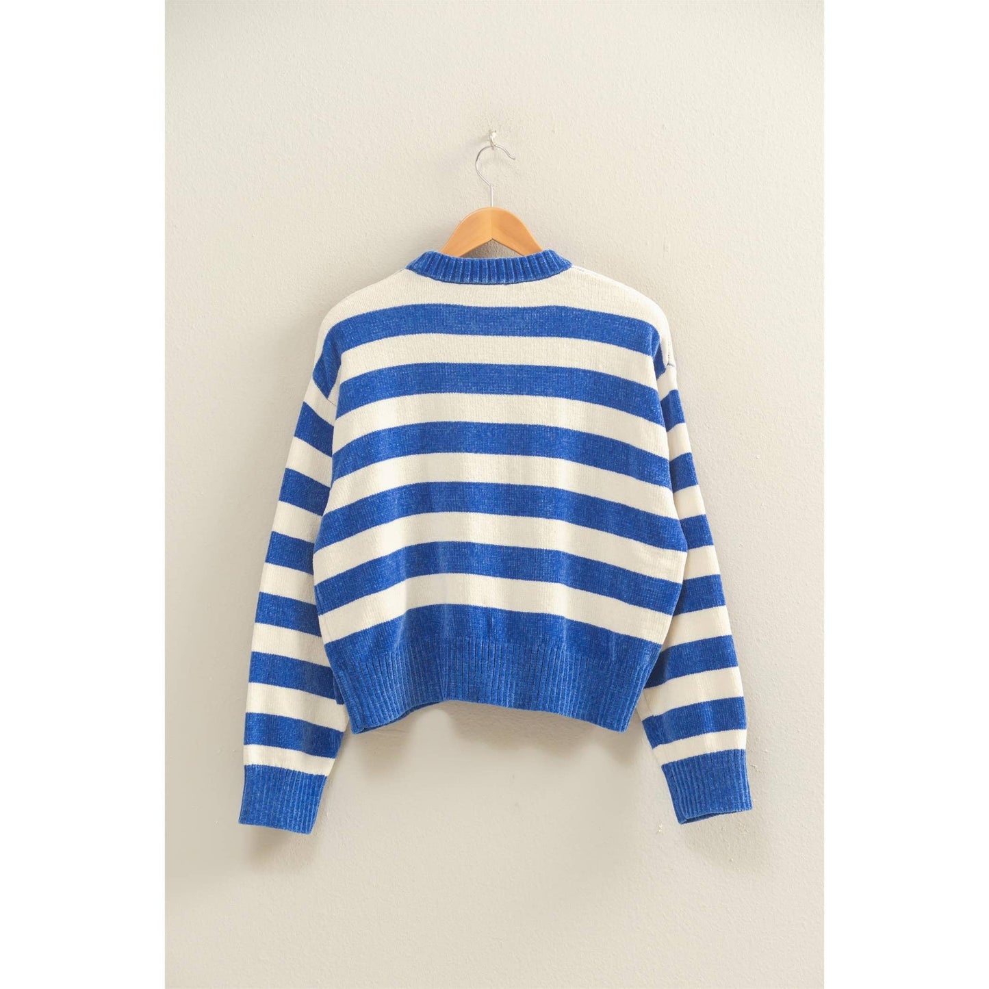 Striped Sweater With Ribbed Edge