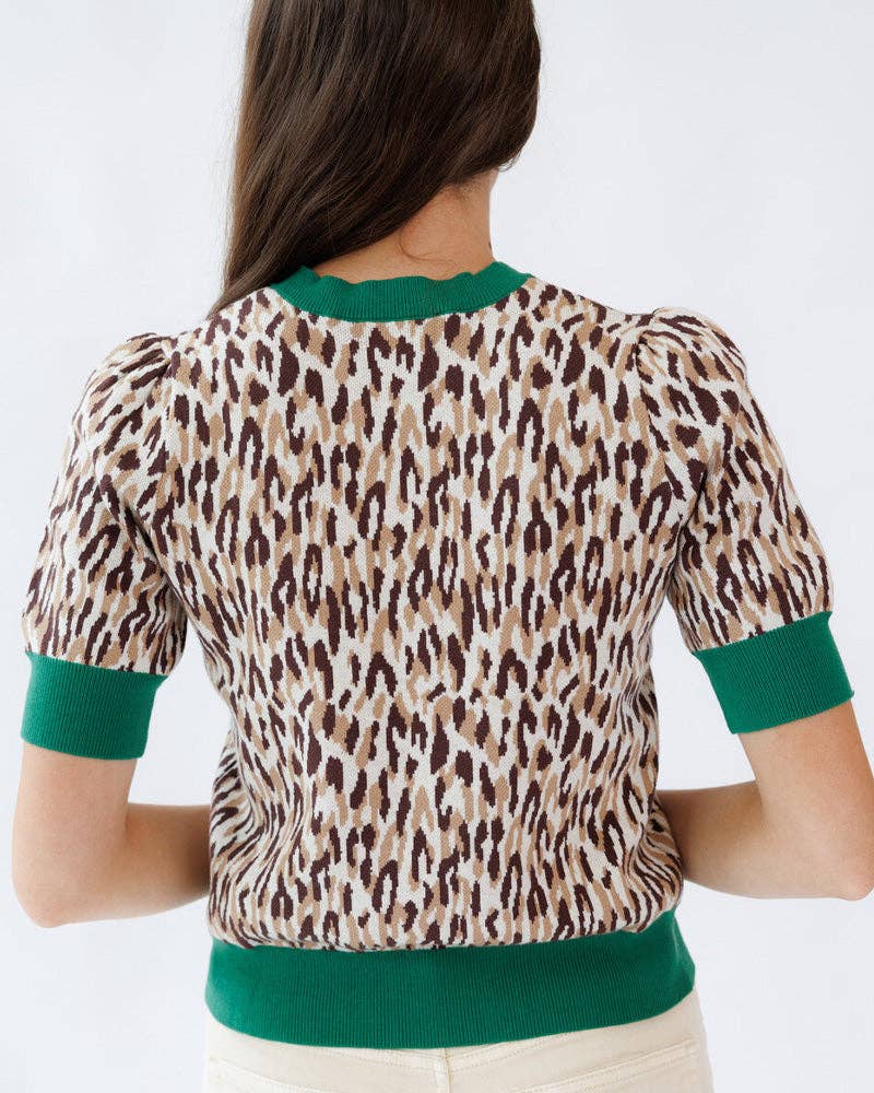 Party Animal Print Short Sleeve Pullover