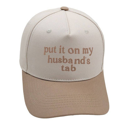 TWO TONE EMBROIDERY  WORD BASEBALL HAT CAP